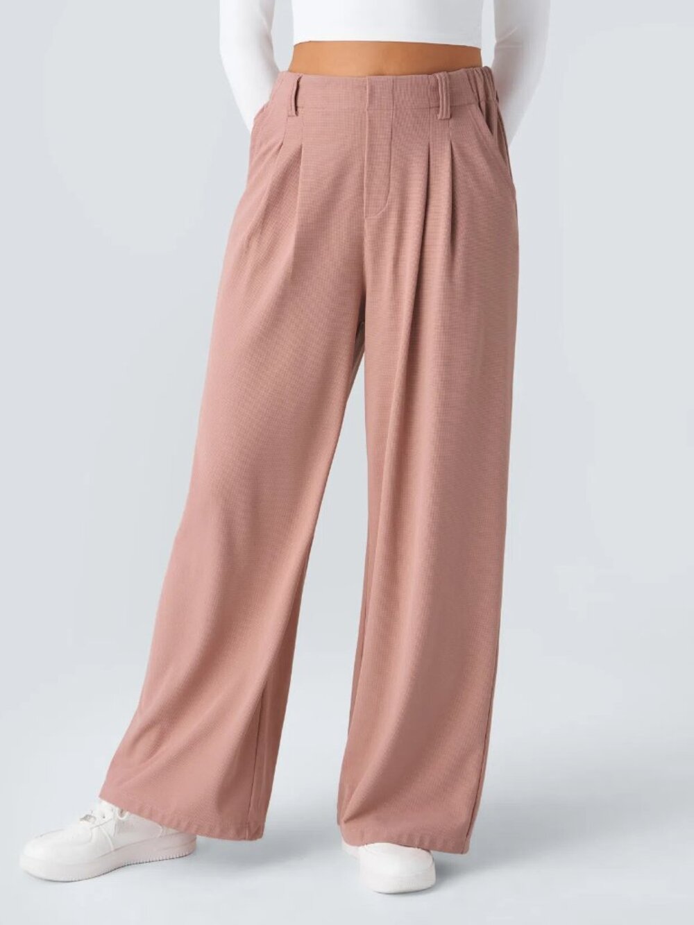 Halara XL Extra Petite Flex™ High Waisted Pocket Wide Leg Waffle Work Pants